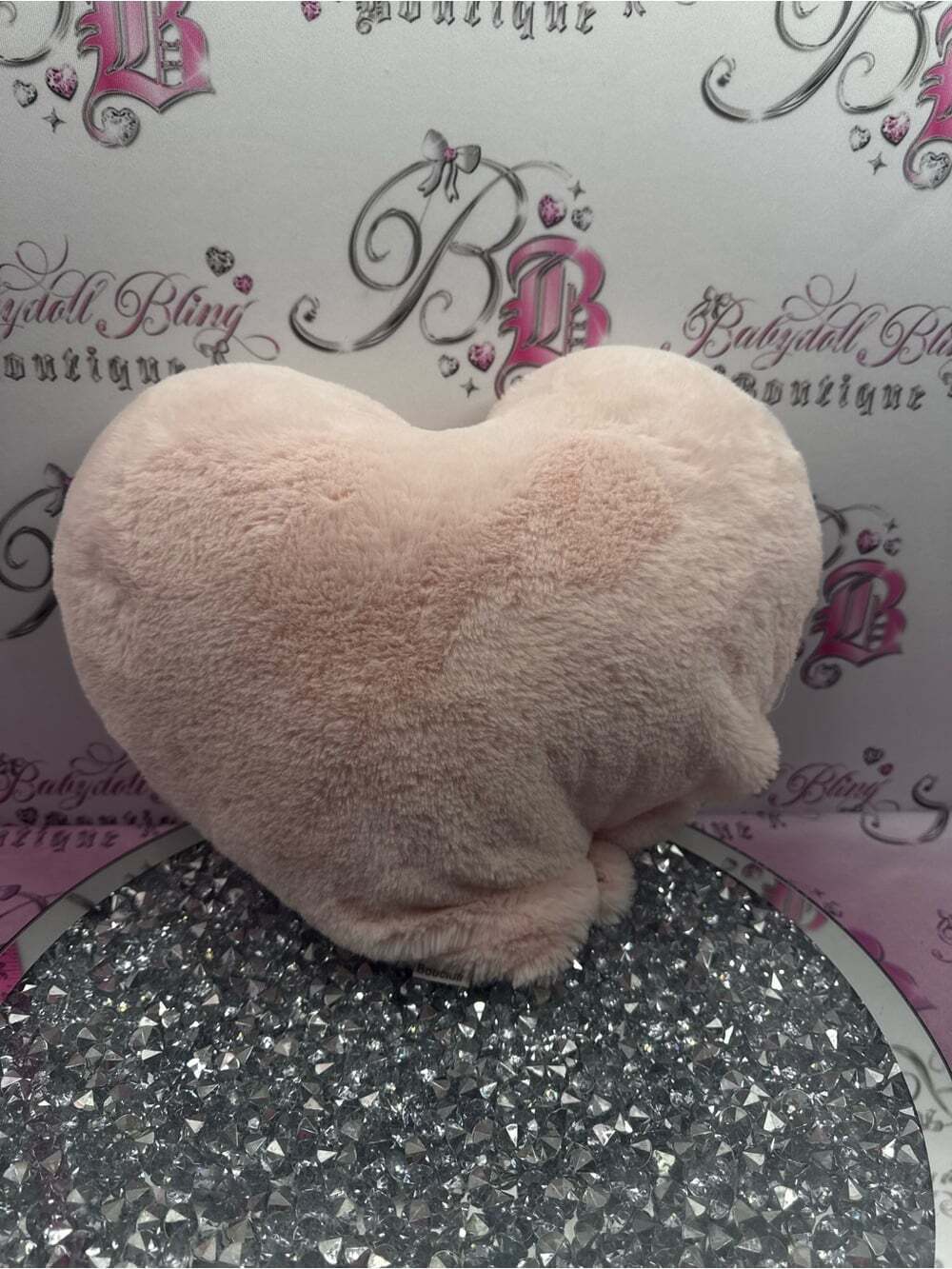 BOUCLAIR pillow heart Plush Heart Accent Pillow in Blush Pink FLAW